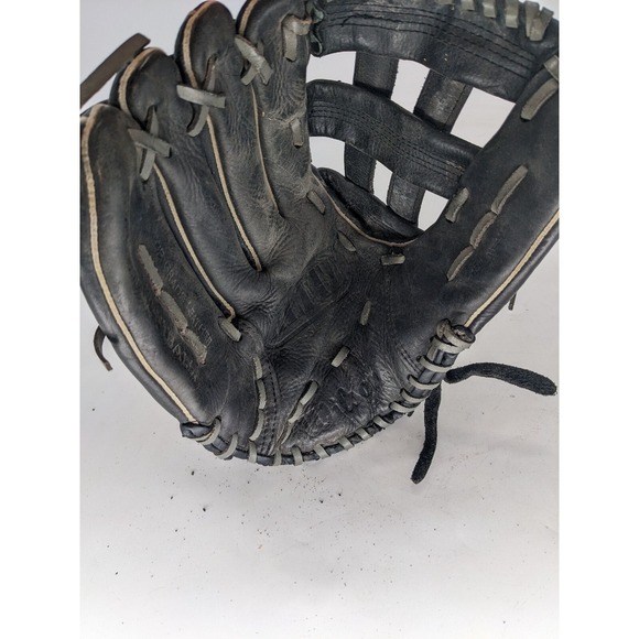 13" Wilson A2477 Softball Glove - LHT, Black Leather, H-Web C1 - Picture 6 of 9